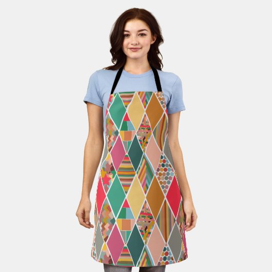 Boho Crazy Quilt Schort (Gedragen)