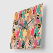 Boho Crazy Quilt Vierkante Klok (Hoek)