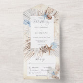 Boho Cream Beach Rustic Dinner All In One Uitnodiging (Binnen)