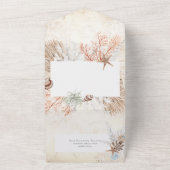 Boho Cream Beach Rustige QR-code All In One Uitnodiging (Buitenkant)