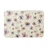 Boho Cream Blush Watercolor Wildebloem Badmat (Voorkant)