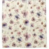 Boho Cream Blush Watercolor Wildebloem Douchegordijn (Voorkant)