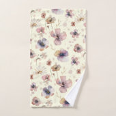 Boho Cream Blush Watercolor Wildflower Bad Handdoek (Handdoek)