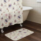 Boho Cream Blush Watercolor Wildflower Badmat