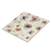 Boho Cream Blush Watercolor Wildflower Tegeltje (Zijkant)
