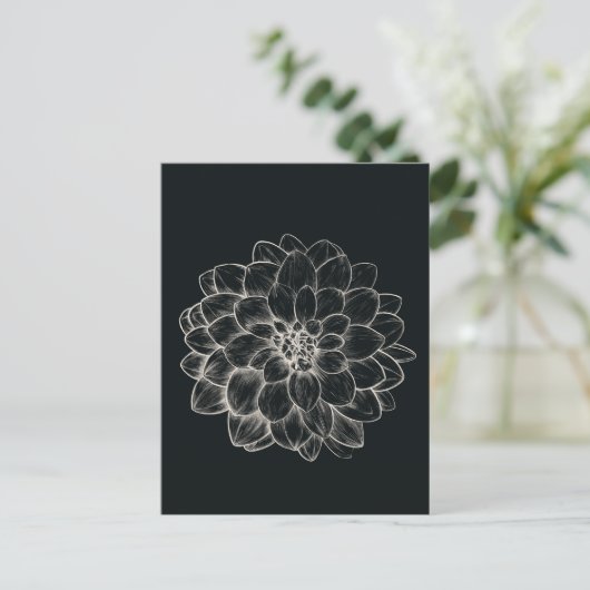 Boho Cream Dahlia Briefkaart (Staand voorkant)
