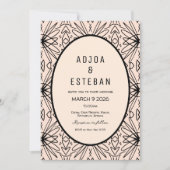 Boho Cream en Black Tribal Pattened Kaart (Voorkant)