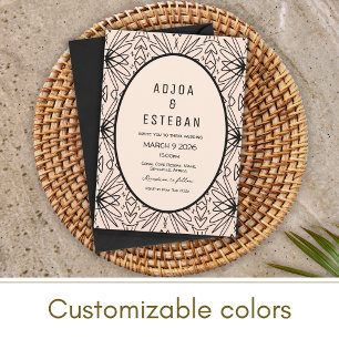 Boho Cream en Black Tribal Pattened Kaart