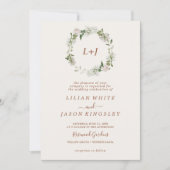 Boho Cream & Leaf minimalistische alles-in-één bru Kaart (Voorkant)