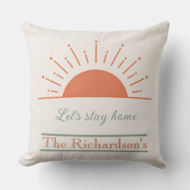 Boho Cream Let's Stay Home Pillow Sunrise Design Kussen