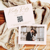 Boho Cream Neutrale Bruiloft RSVP QR Code Informatiekaartje