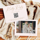 Boho Cream Neutrale Bruiloft RSVP QR Code Informatiekaartje