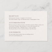 Boho Cream & Off White Floral Wedding Details Informatiekaartje (Achterkant)