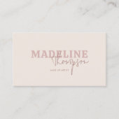 Boho Cream Pink Typography Script Visitekaartje (Voorkant)