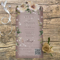 Boho Cream Rozen Sparkle Brown QR Code