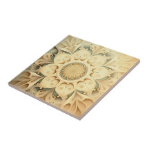 Boho Cream Swirl Hearts Design Decorative Tegel