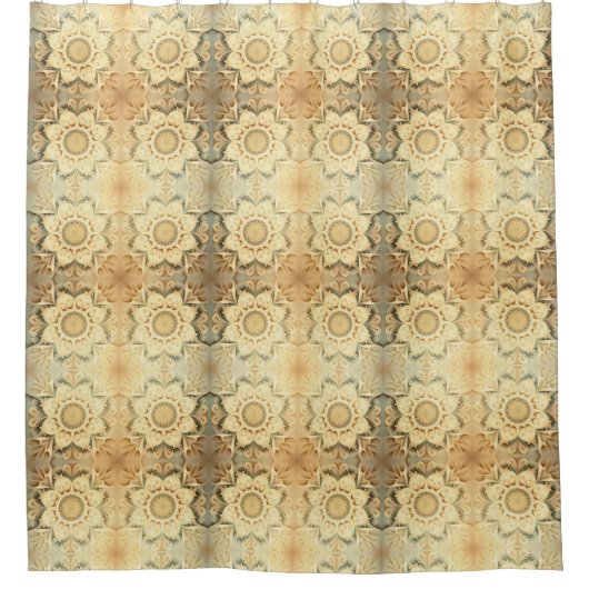 Boho Cream Swirl Hearts Design Showgordijn Douchegordijn (Voorkant)