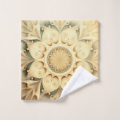 Boho Cream Swirl Hearts Design Towel Set Bad Handdoek (Wasdoekje)