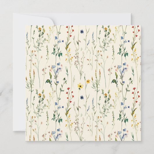 Boho Cream Wildflower RSVP-kaart (Achterkant)
