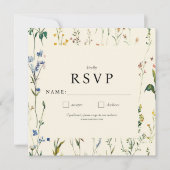 Boho Cream Wildflower RSVP-kaart (Voorkant)