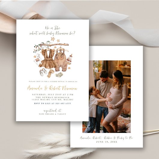 Boho Creatuuronthulling Baby Shower Kledinglijn Kaart