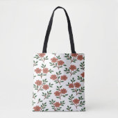 Boho Crème Bloemendesign Tote Bag (Voorkant)