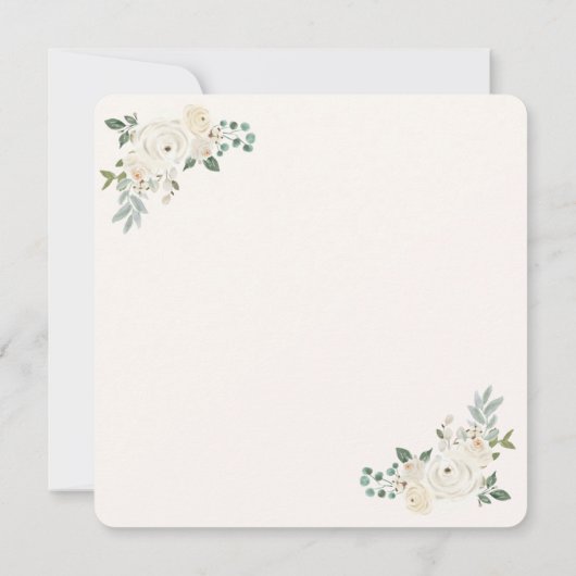 Boho Crème Bloemenkapel Trouwboog Save the Date (Achterkant)