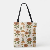 Boho Crème en Bruine Bloem Tas (Achterkant)