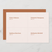 Boho crème en gebrande Sinaasappel trouwplaats kaa Kaart (Voorkant / Achterkant)