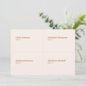 Boho crème en gebrande Sinaasappel trouwplaats kaa Kaart (Staand voorkant)