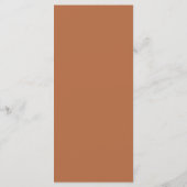Boho Crème en Verbrande Oranje Bruiloft Menu (Achterkant)