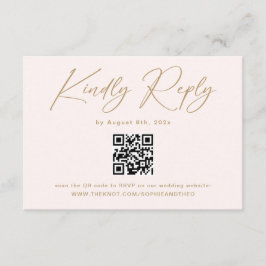 Boho Crème Neutrale Trouw-RSVP Qr Code Informatiekaartje