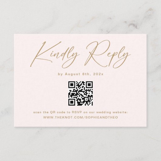 Boho Crème Neutrale Trouw-RSVP Qr Code Informatiekaartje (Voorkant)