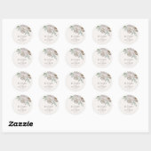Boho Crème & Off Witte Bloemige Trouwdag Ronde Sticker (Vel)