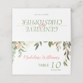  Boho Creme Roos bruiloft Plaatskaartje (Buitenkant ongevouwen)