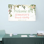 Boho Creme Roos Brunch & Bubbly Vrijgezellenfeest Spandoek (Beurs)