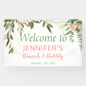 Boho Creme Roos Brunch & Bubbly Vrijgezellenfeest Spandoek (Horizontaal)