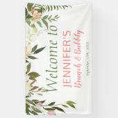 Boho Creme Roos Brunch & Bubbly Vrijgezellenfeest Spandoek (Verticaal)