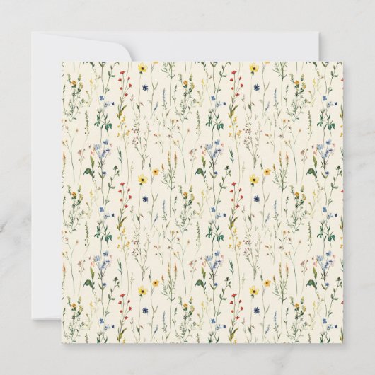 Boho Crème Wilde Bloem RSVP Kaart (Achterkant)
