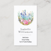 Boho Crescent Moon Crystal Cluster Roses Chic Visitekaartje (Voorkant)