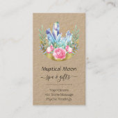 Boho Crescent Moon Crystal Cluster Roses Chic Visitekaartje (Voorkant)