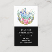 Boho Crescent Moon Crystal Cluster Roses Chic Visitekaartje (Voorkant)