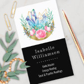 Boho Crescent Moon Crystal Cluster Roses Chic Visitekaartje