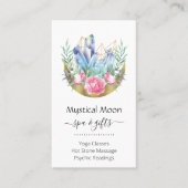 Boho Crescent Moon Crystal Cluster Roses Chic Visitekaartje (Voorkant)