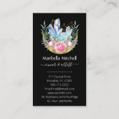 Boho Crescent Moon Crystal Cluster Roze Visitekaartje (Achterkant)