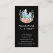 Boho Crescent Moon Crystal Cluster Roze Visitekaartje (Achterkant)
