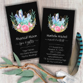 Boho Crescent Moon Crystal Cluster Roze Visitekaartje