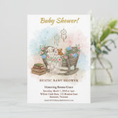 Boho Crib Dream Catcher Baby Shower Invitation Kaart (Staand voorkant)
