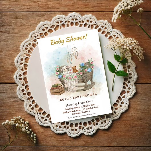 Boho Crib Dream Catcher Baby Shower Invitation Kaart