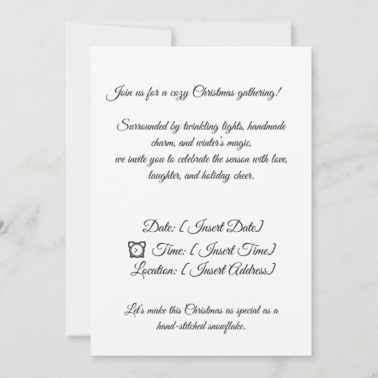 Boho Crochet Snowflake Kerstversiering Kaart (Achterkant)